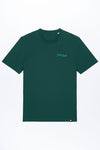 M-STTU169-T-Shirt-aus-Bio-Baumwolle-mit-Druck-Green-Shirts-Typo-Glazed-Green