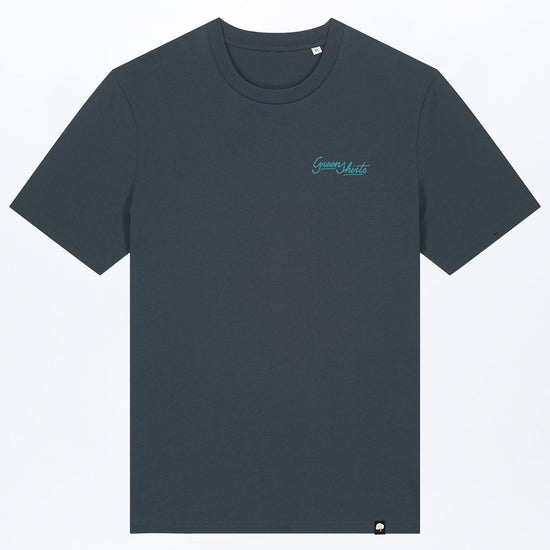 M-STTU169-T-Shirt-aus-Bio-Baumwolle-mit-Druck-Green-Shirts-Typo-India-Ink-Grey