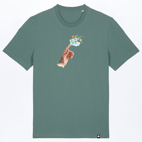 M-STTU169-T-Shirt-aus-Bio-Baumwolle-mit-Druck-Hand-of-Goods-Green-Bay