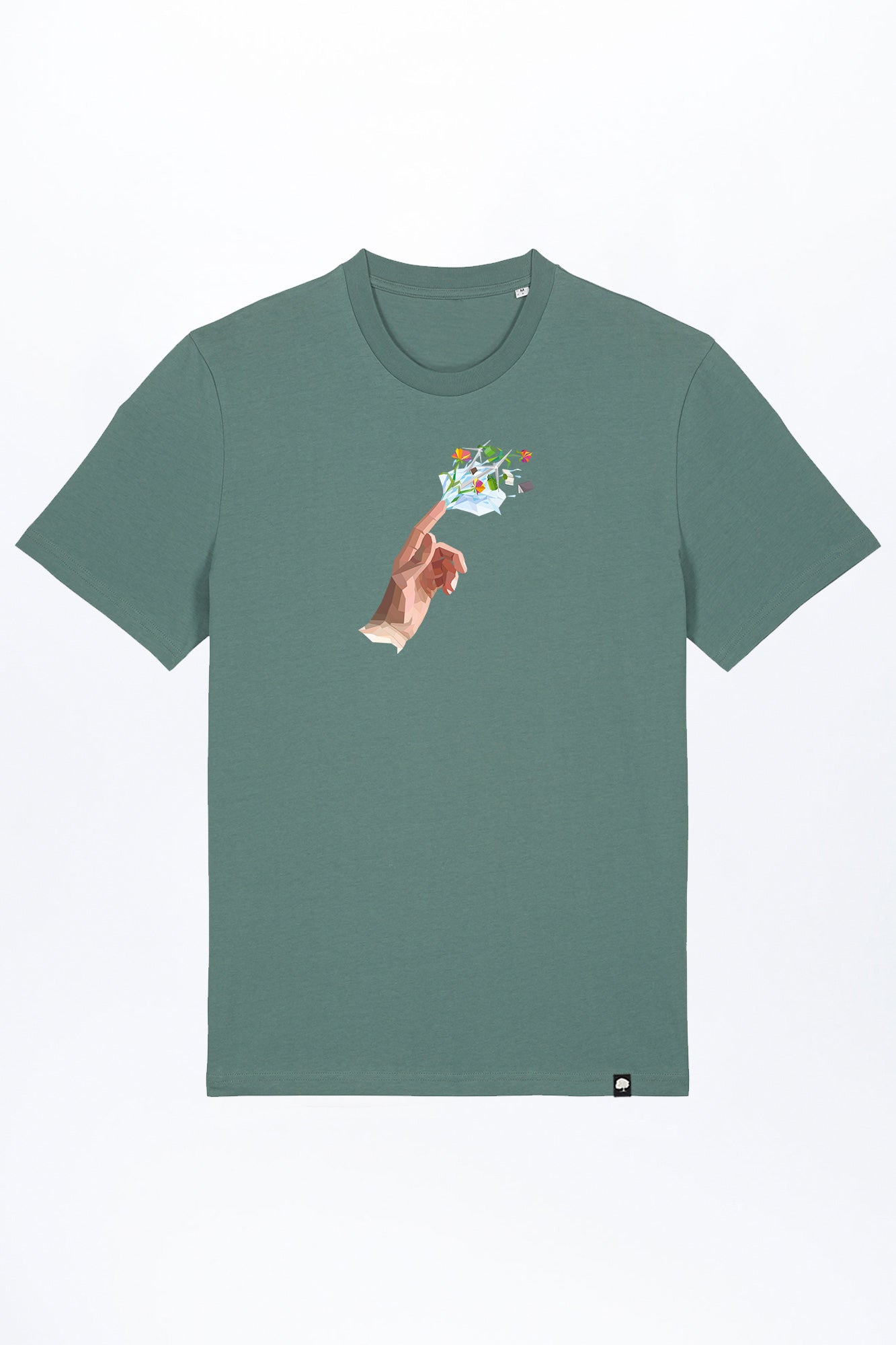 M-STTU169-T-Shirt-aus-Bio-Baumwolle-mit-Druck-Hand-of-Goods-Green-Bay