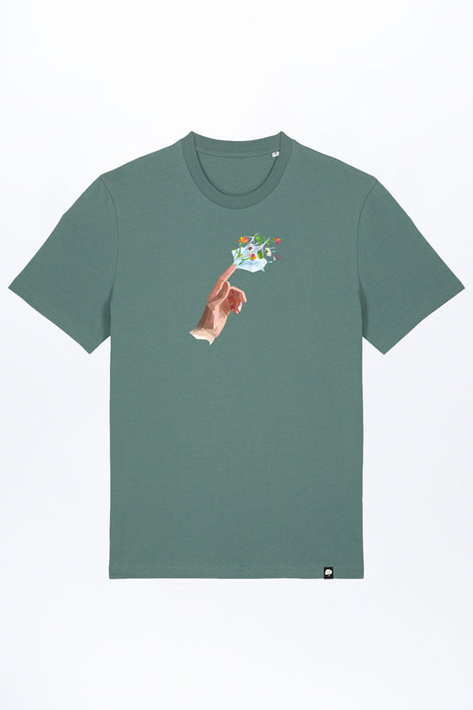 M-STTU169-T-Shirt-aus-Bio-Baumwolle-mit-Druck-Hand-of-Goods-Green-Bay