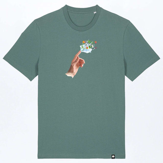 M-STTU169-T-Shirt-aus-Bio-Baumwolle-mit-Druck-Hand-of-Goods-Green-Bay