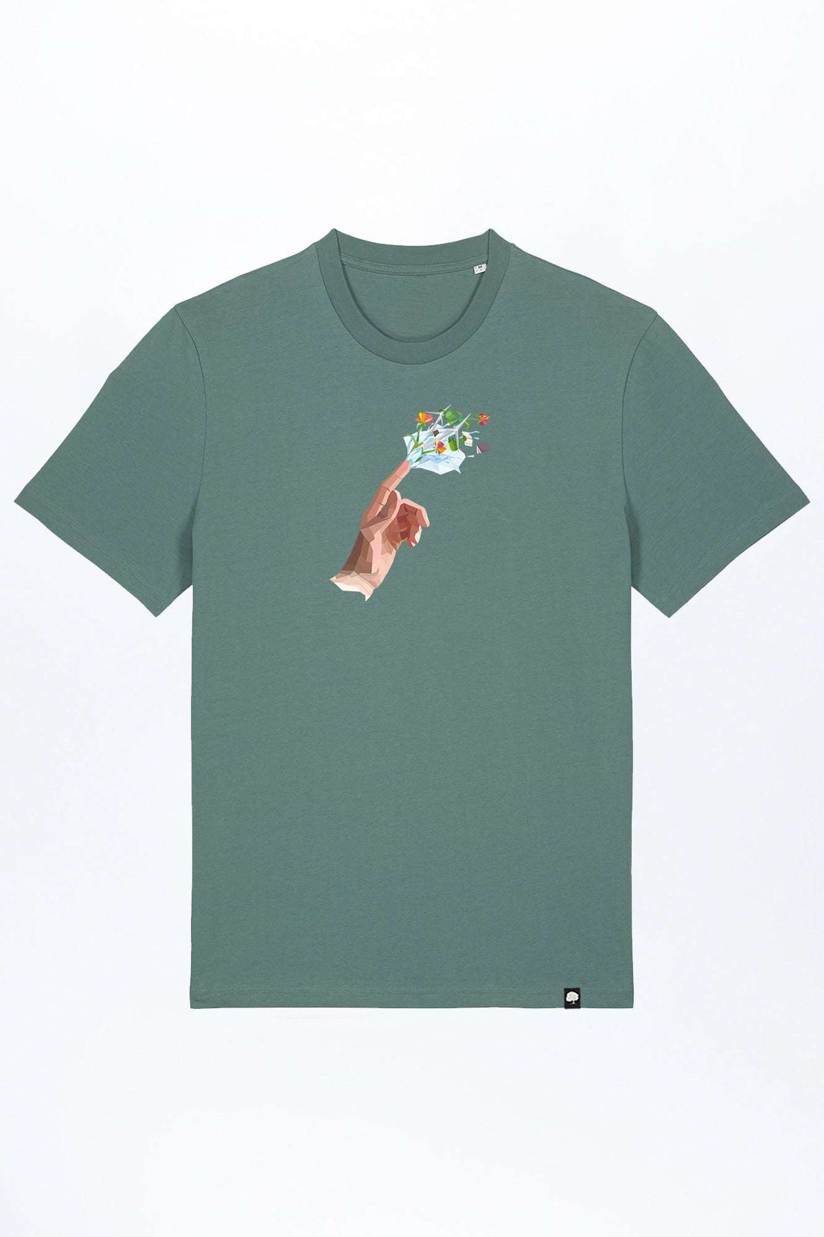 M-STTU169-T-Shirt-aus-Bio-Baumwolle-mit-Druck-Hand-of-Goods-Green-Bay