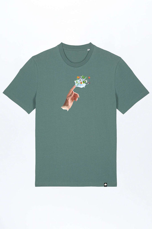 M-STTU169-T-Shirt-aus-Bio-Baumwolle-mit-Druck-Hand-of-Goods-Green-Bay