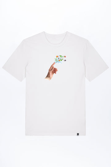 M-STTU169-T-Shirt-aus-Bio-Baumwolle-mit-Druck-Hand-of-Goods-White