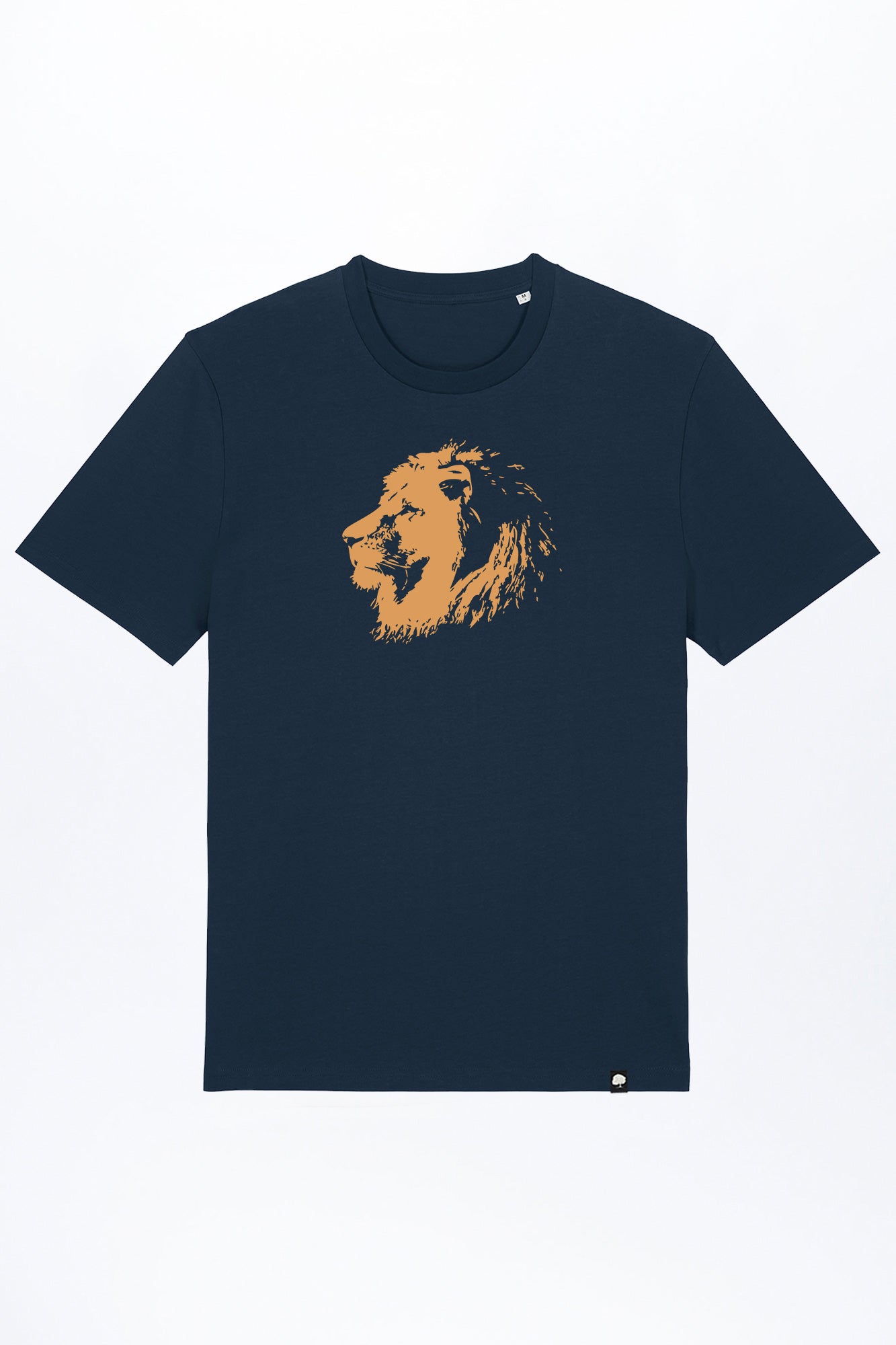 M-STTU169-T-Shirt-aus-Bio-Baumwolle-mit-Druck-Lion-Black