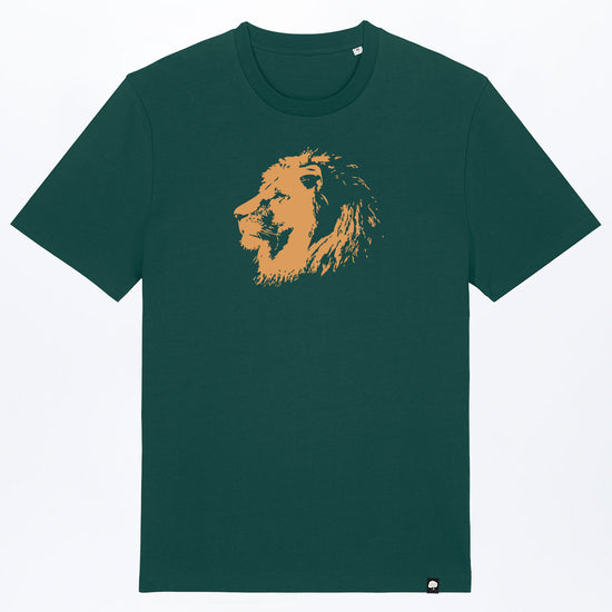 M-STTU169-T-Shirt-aus-Bio-Baumwolle-mit-Druck-Lion-Glazed-Green