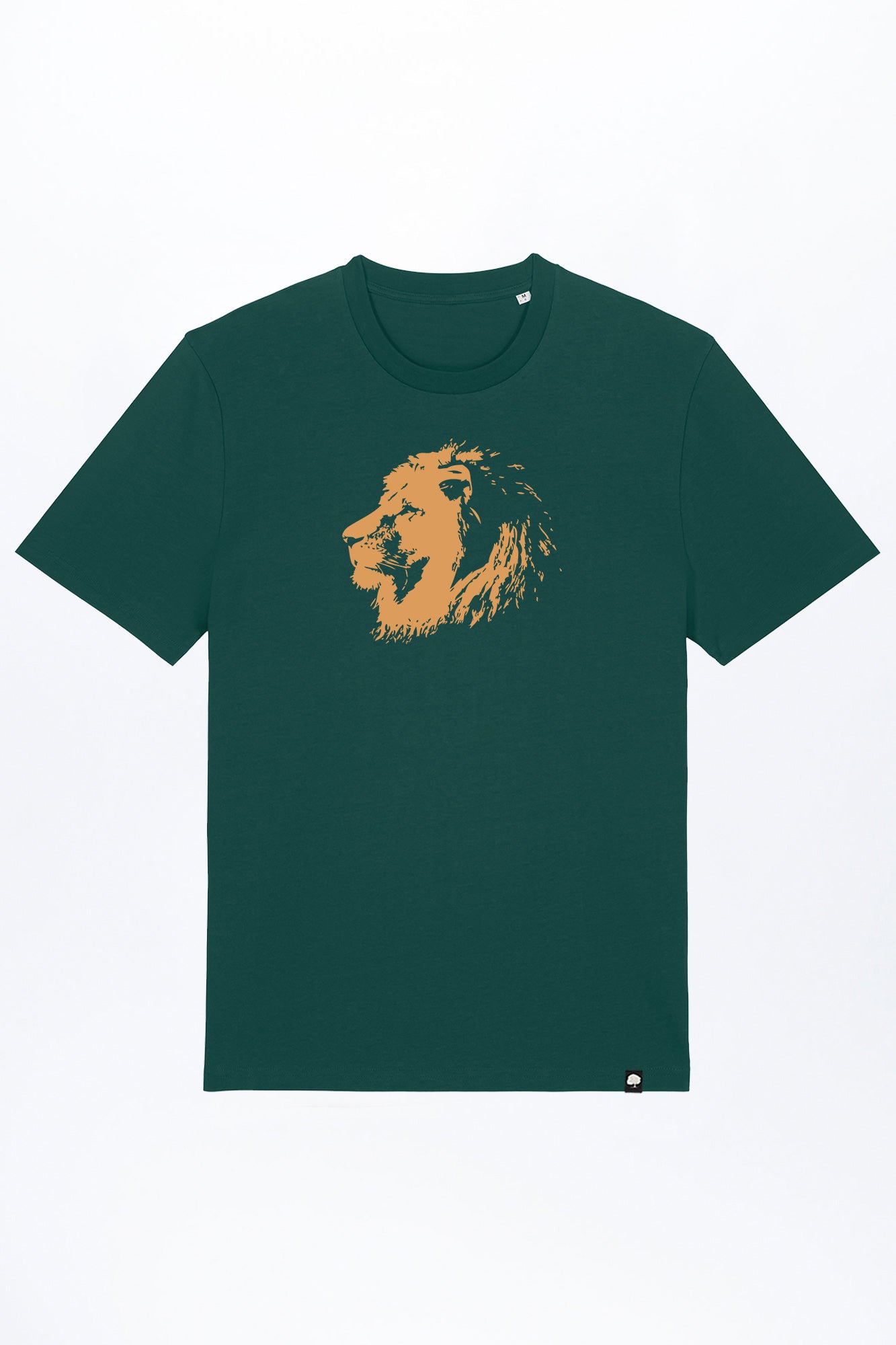 M-STTU169-T-Shirt-aus-Bio-Baumwolle-mit-Druck-Lion-Glazed-Green