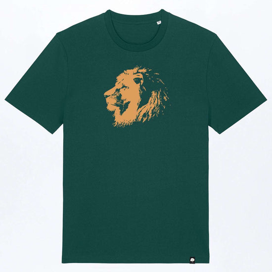 M-STTU169-T-Shirt-aus-Bio-Baumwolle-mit-Druck-Lion-Glazed-Green