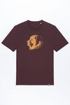 M-STTU169-T-Shirt-aus-Bio-Baumwolle-mit-Druck-Lion-Red-Brown