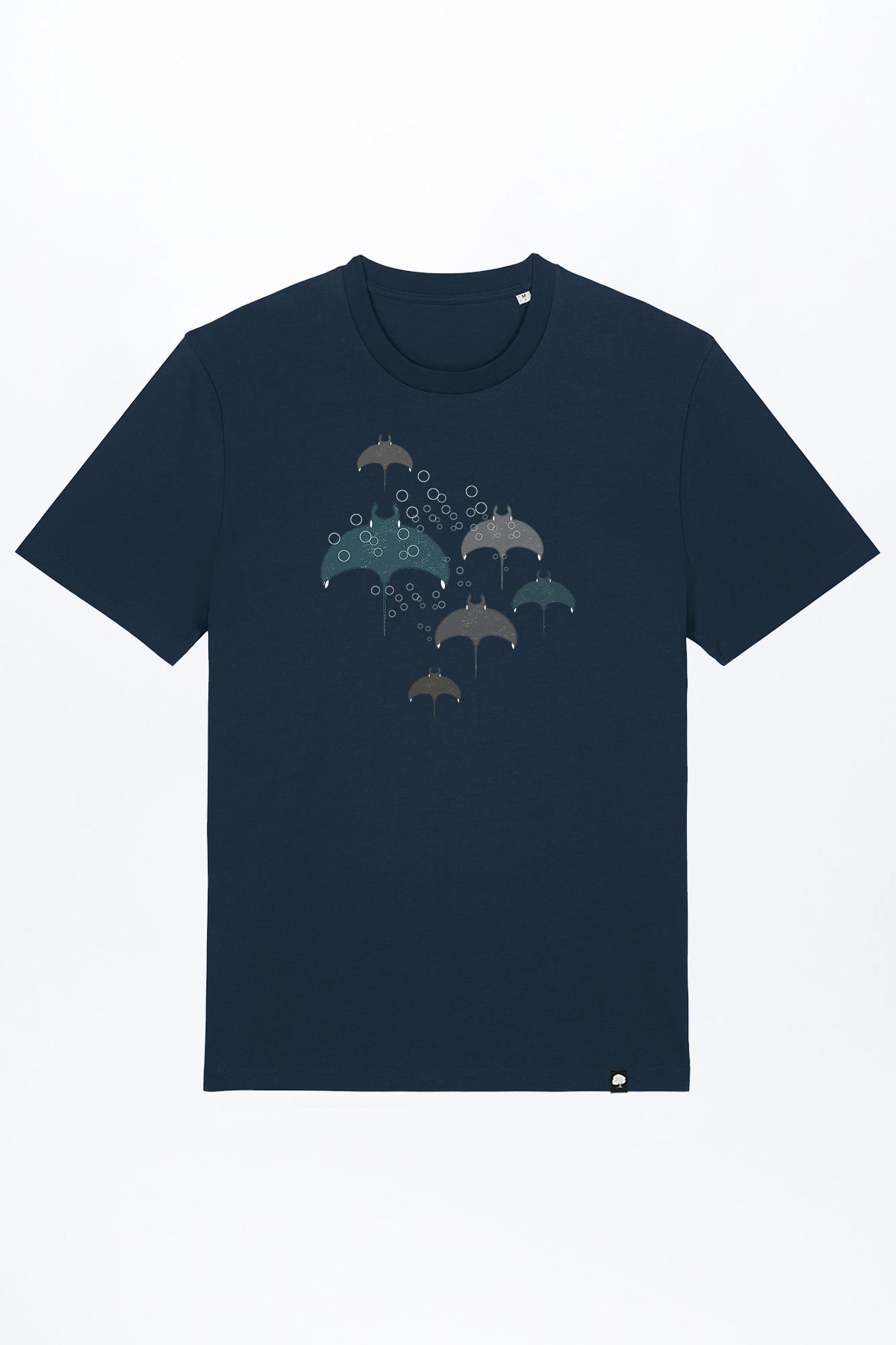 M-STTU169-T-Shirt-aus-Bio-Baumwolle-mit-Druck-Manta-French-Navy
