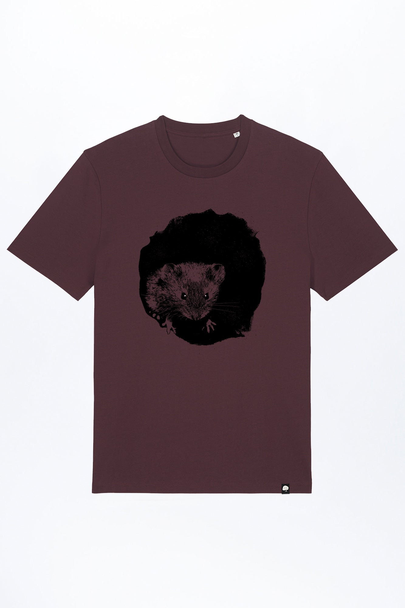 M-STTU169-T-Shirt-aus-Bio-Baumwolle-mit-Druck-Mousie-Red-Brown