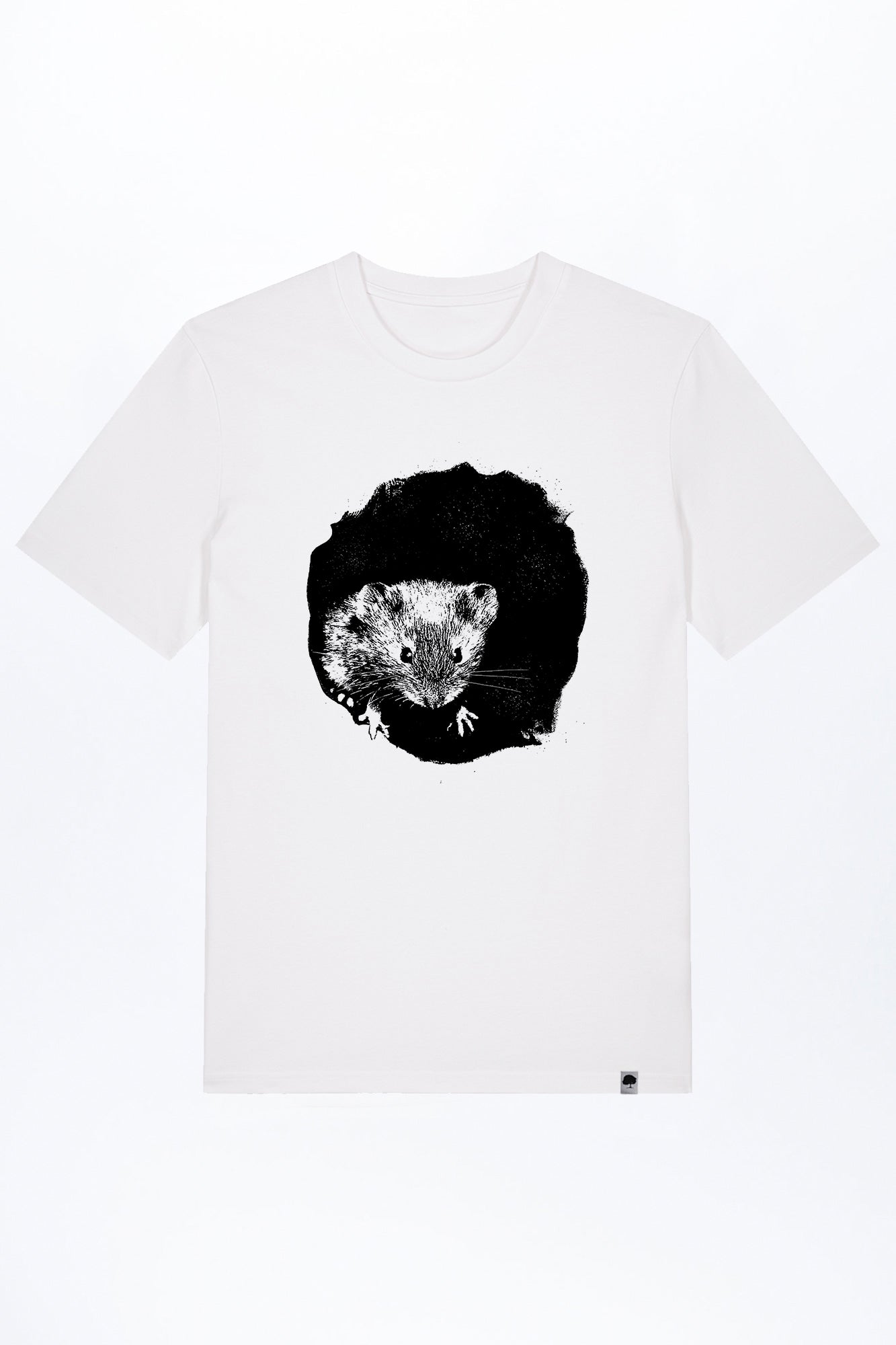 M-STTU169-T-Shirt-aus-Bio-Baumwolle-mit-Druck-Mousie-White