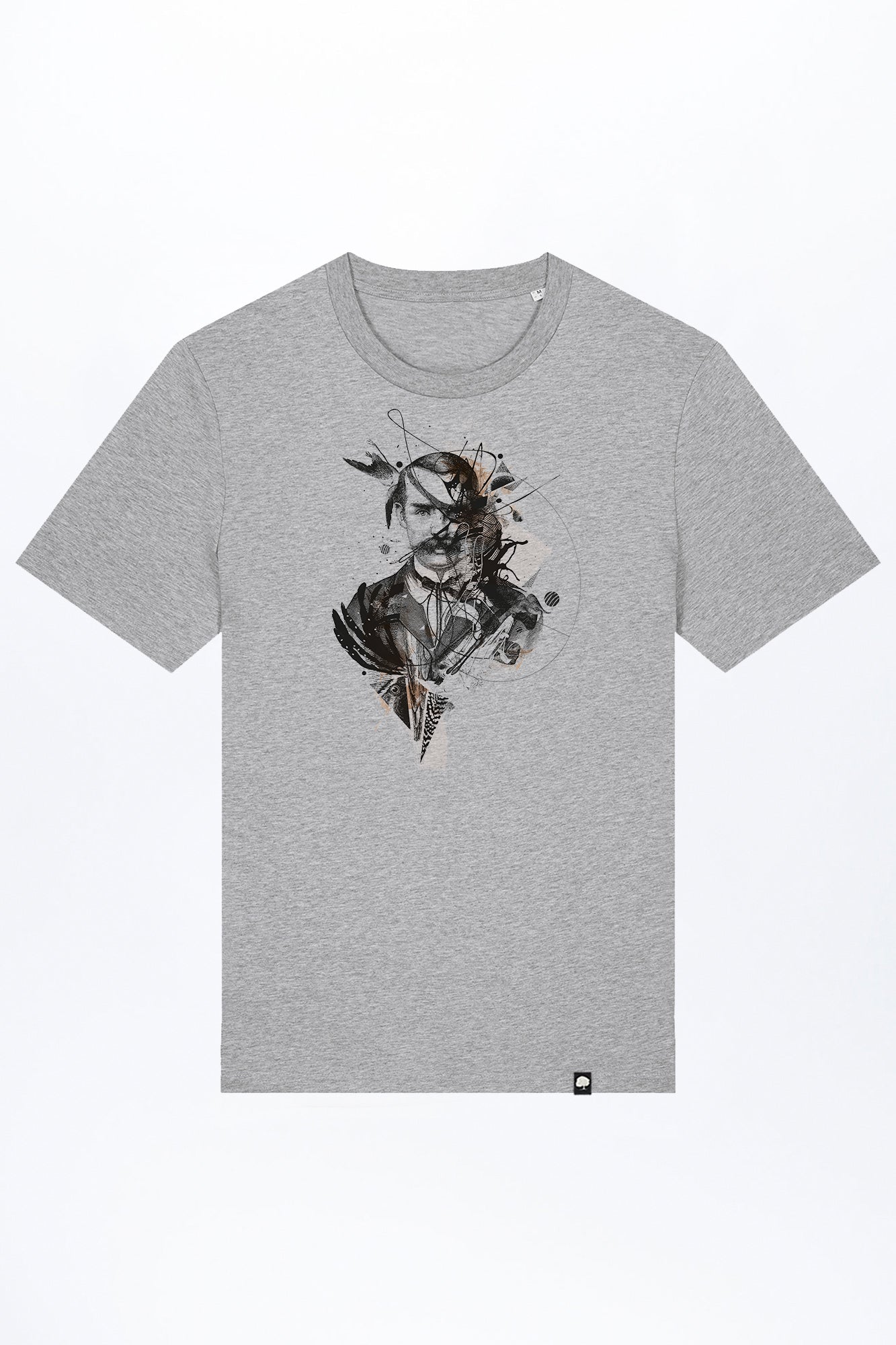 M-STTU169-T-Shirt-aus-Bio-Baumwolle-mit-Druck-One-Eyed-Heather-Grey