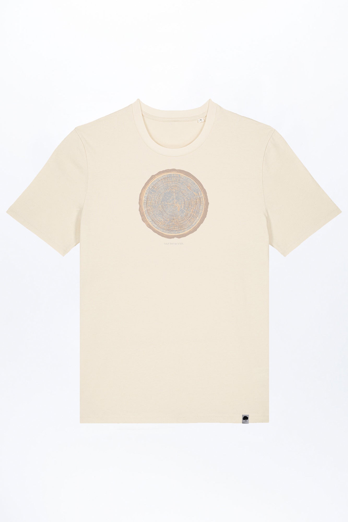 M-STTU169-T-Shirt-aus-Bio-Baumwolle-mit-Druck-Save-the-woods-Natural-Raw