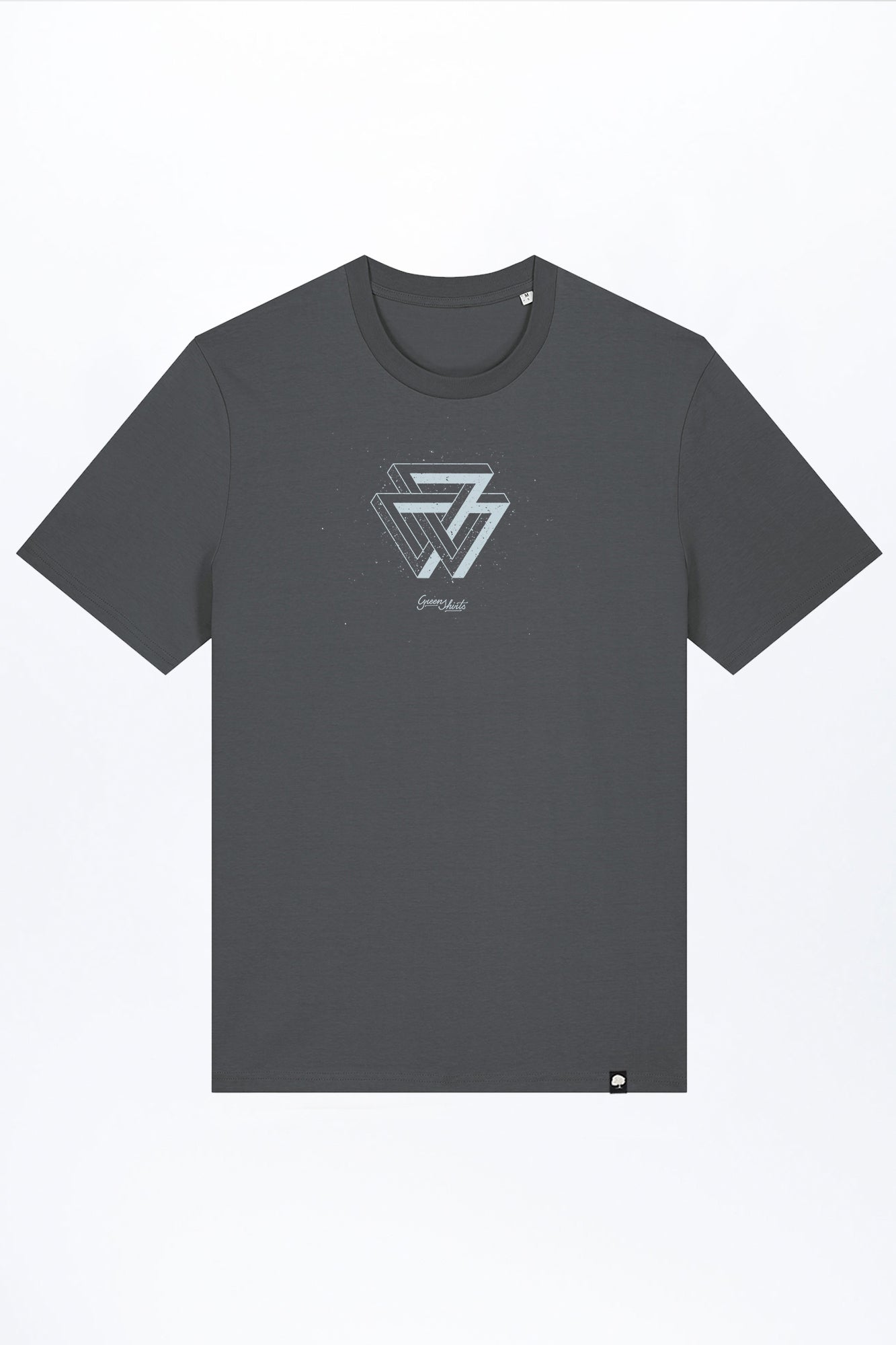 M-STTU169-T-Shirt-aus-Bio-Baumwolle-mit-Druck-Triangle-Anthracite