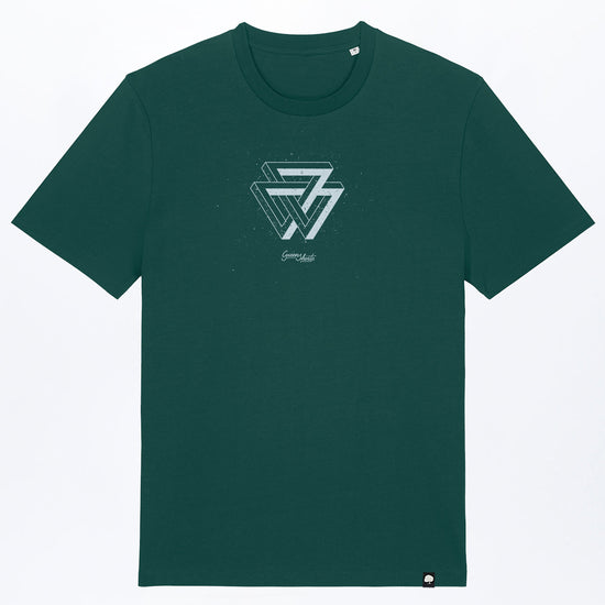 M-STTU169-T-Shirt-aus-Bio-Baumwolle-mit-Druck-Triangle-Glazed-Green