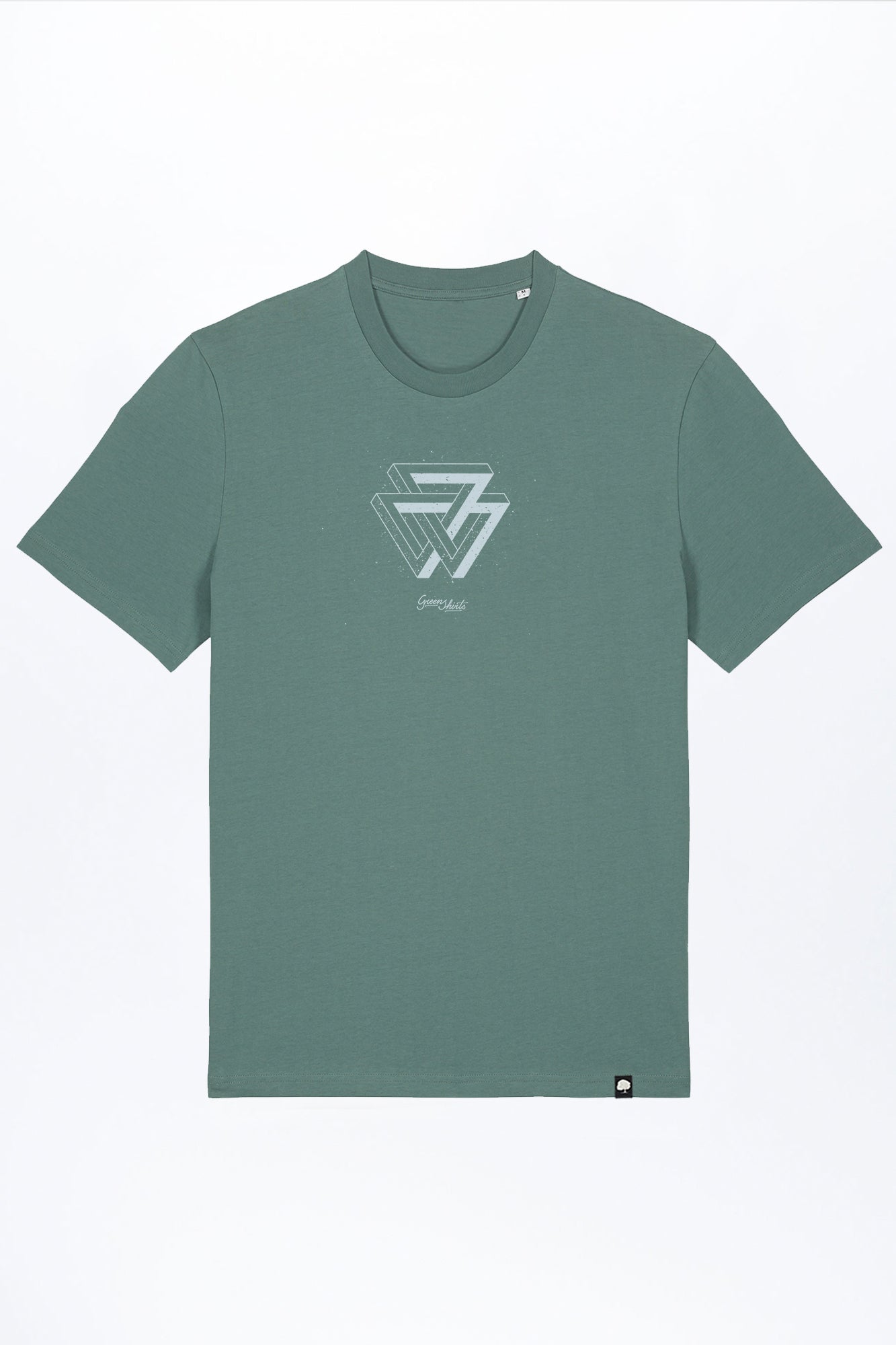 M-STTU169-T-Shirt-aus-Bio-Baumwolle-mit-Druck-Triangle-Green-Bay