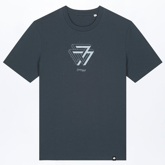 M-STTU169-T-Shirt-aus-Bio-Baumwolle-mit-Druck-Triangle-India-Ink-Grey