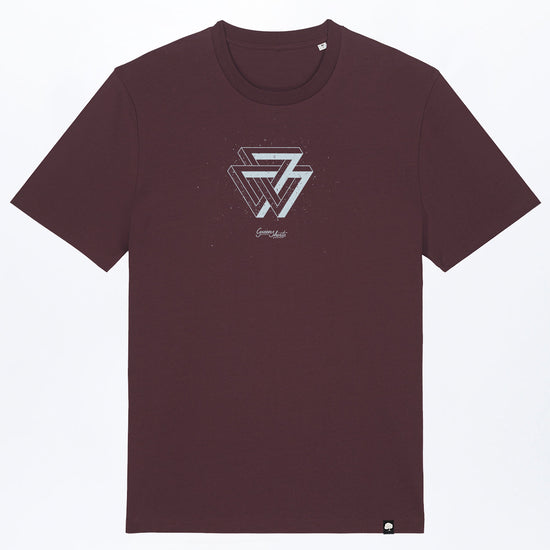 M-STTU169-T-Shirt-aus-Bio-Baumwolle-mit-Druck-Triangle-Red-Brown