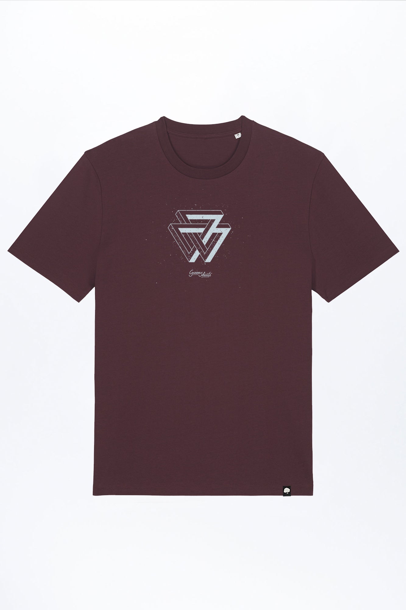 M-STTU169-T-Shirt-aus-Bio-Baumwolle-mit-Druck-Triangle-Red-Brown