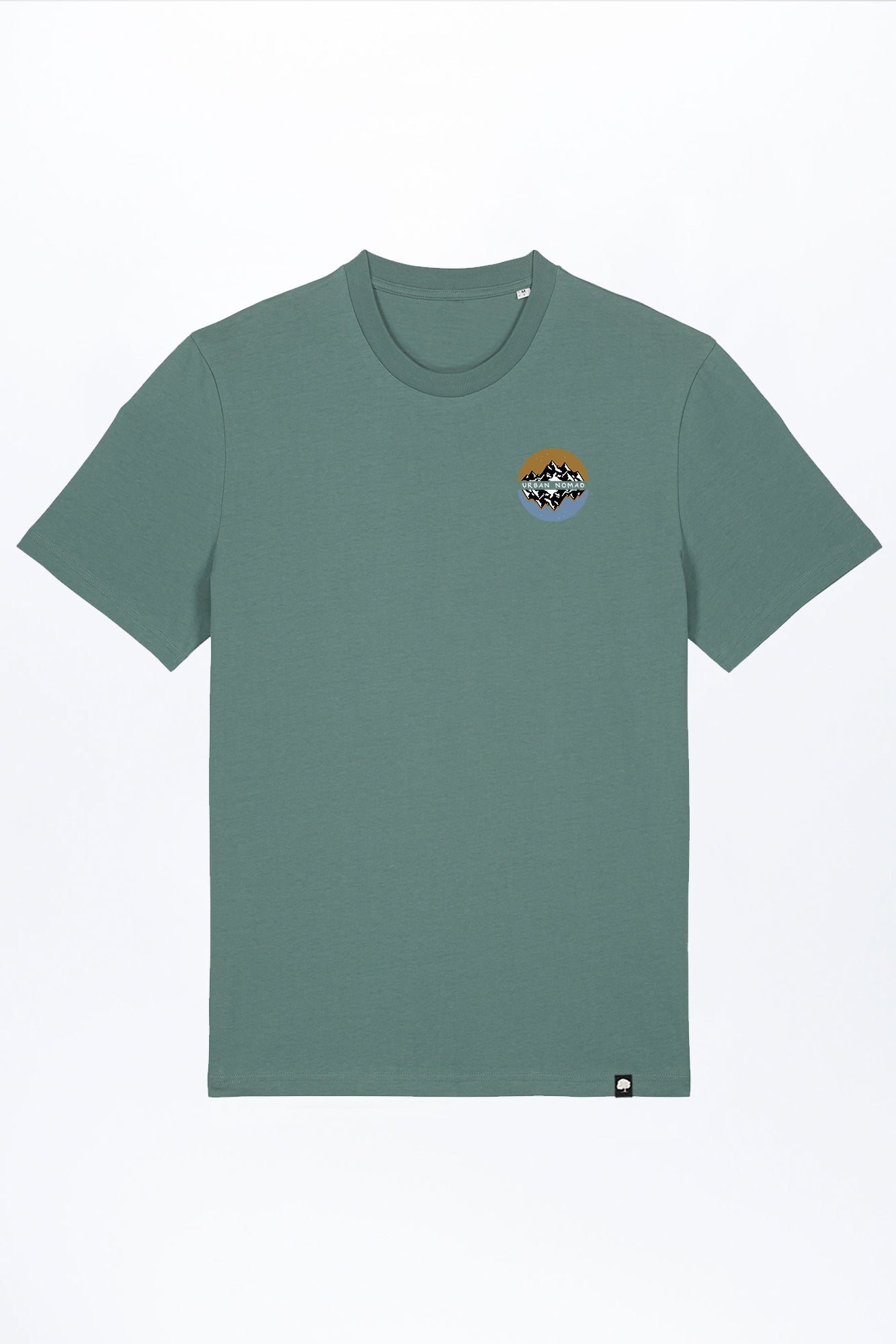 M-STTU169-T-Shirt-aus-Bio-Baumwolle-mit-Druck-Urban-Nomad-Green-Bay