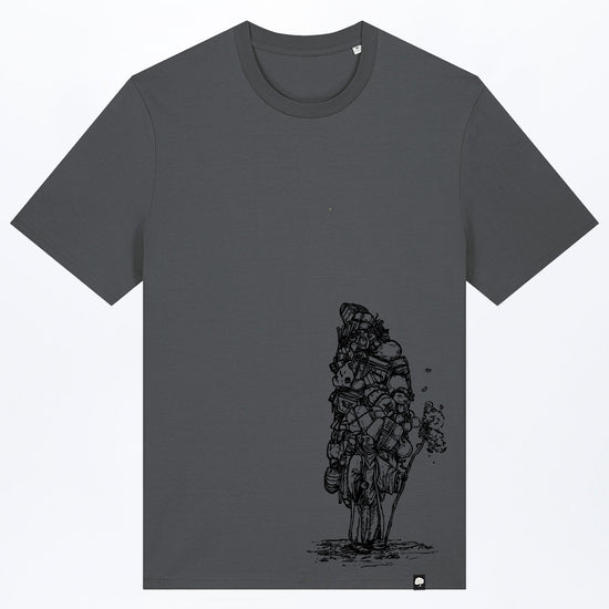 M-STTU169-T-Shirt-aus-Bio-Baumwolle-mit-Druck-Wanderer-Anthracite