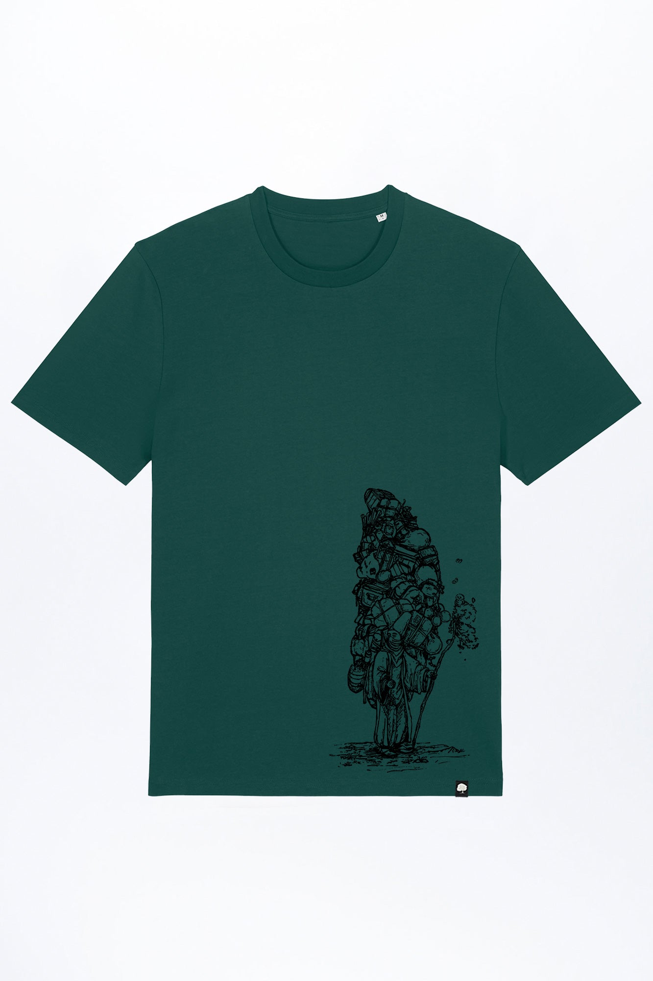 M-STTU169-T-Shirt-aus-Bio-Baumwolle-mit-Druck-Wanderer-Glazed-Green