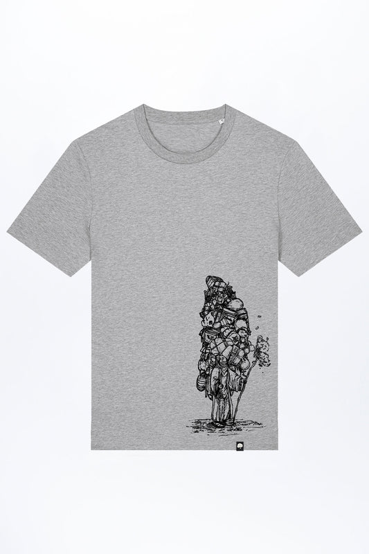 M-STTU169-T-Shirt-aus-Bio-Baumwolle-mit-Druck-Wanderer-Heather-Grey