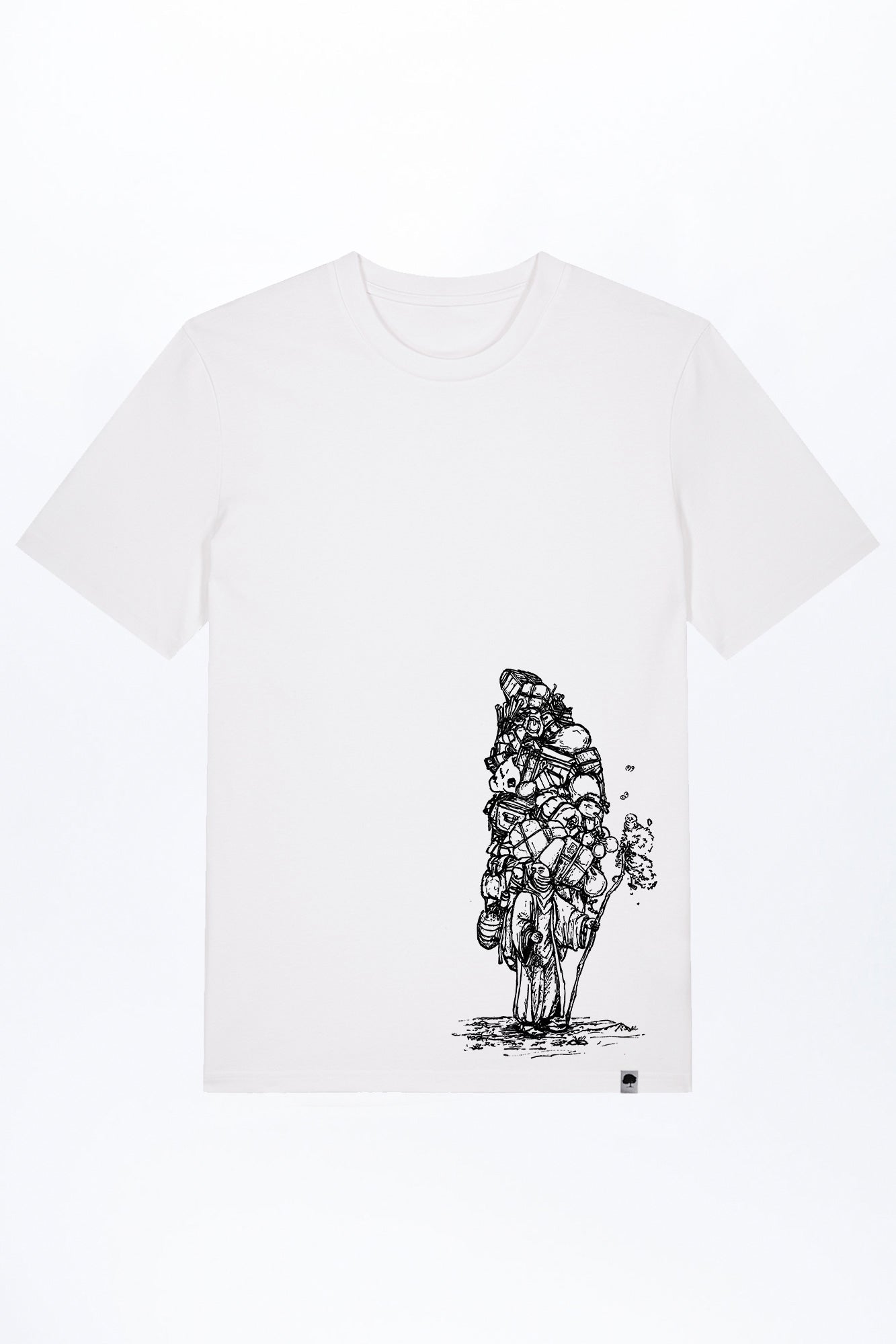 M-STTU169-T-Shirt-aus-Bio-Baumwolle-mit-Druck-Wanderer-White