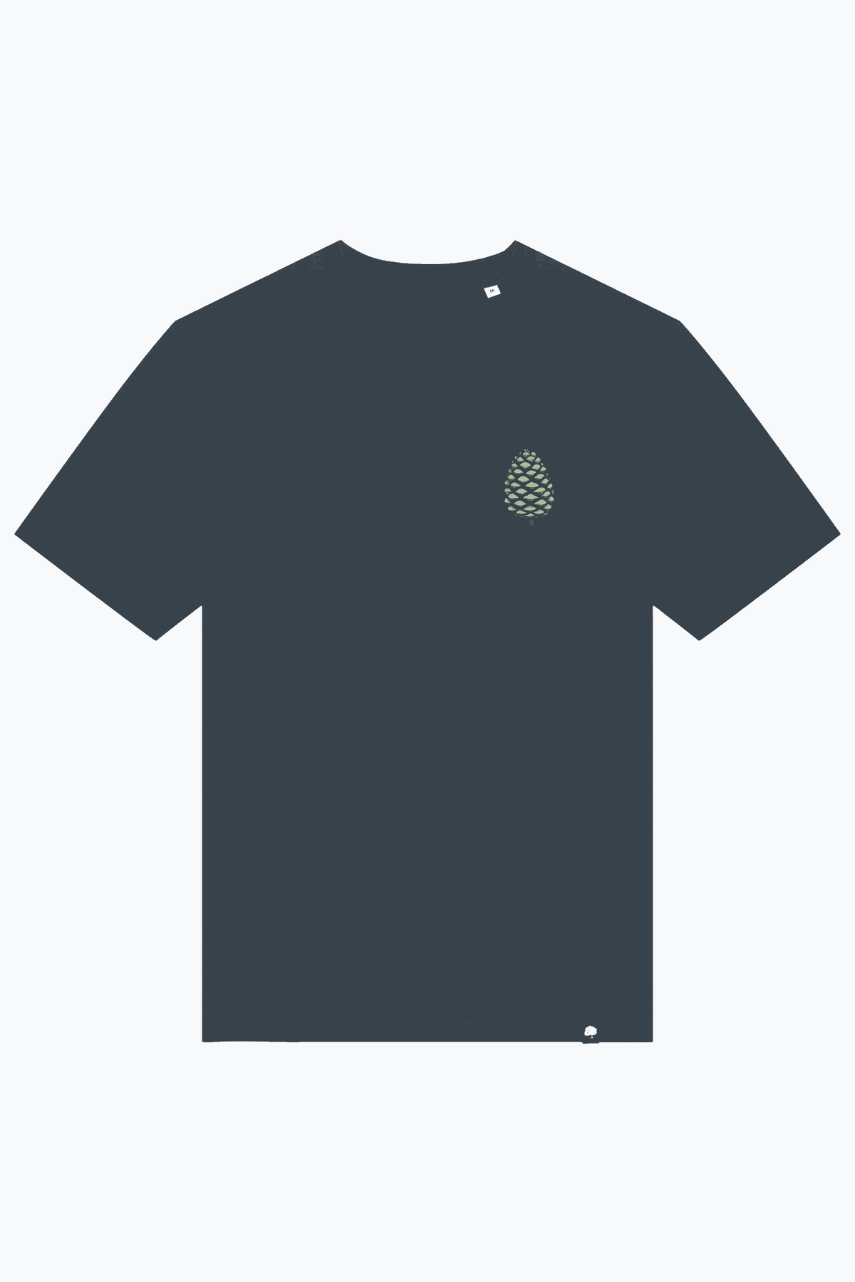 Herren-T-Shirt Alpen Archiv mit kleinem Tannenlogo auf der Brust, dunkelblau