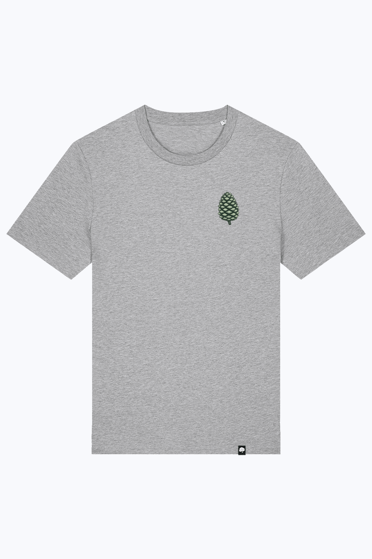 Herren-T-Shirt heather grey mit kleinem Zapfen-Emblem auf der Brust