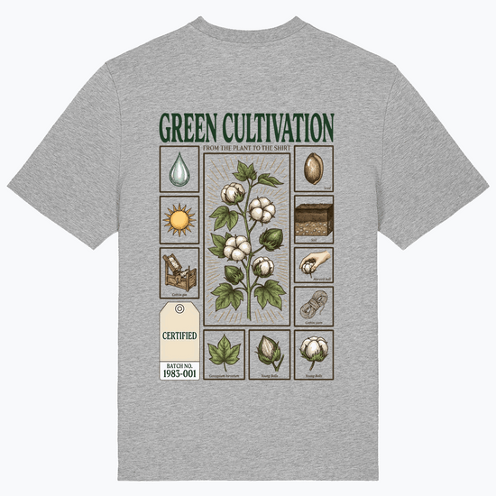 T-Shirt für Männer, heather grau, mit Frontprint „Green Cultivation“