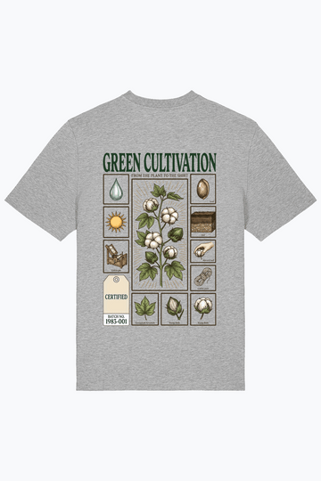 T-Shirt für Männer, heather grau, mit Frontprint „Green Cultivation“