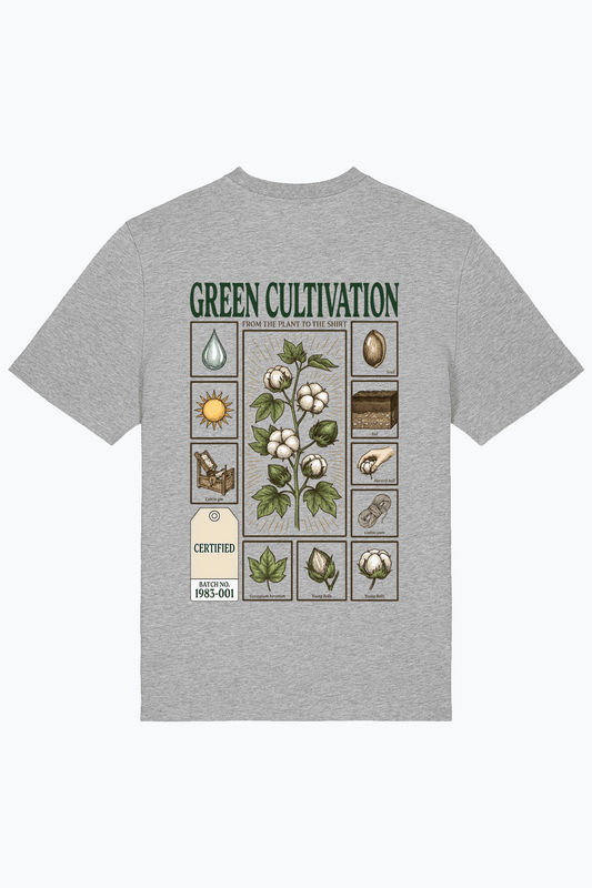 T-Shirt für Männer, heather grau, mit Frontprint „Green Cultivation“