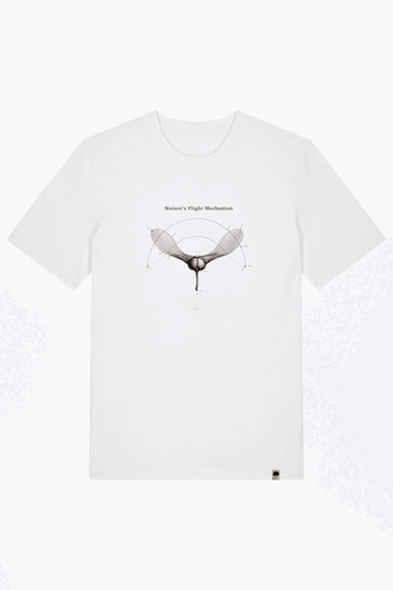 Weißes Herren-T-Shirt mit Vogel-Illustration auf der Brust