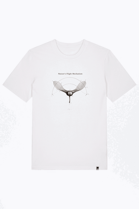 Weißes Herren-T-Shirt mit Vogel-Illustration auf der Brust