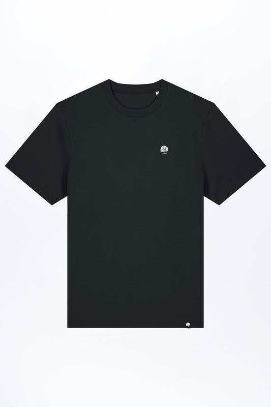 M-STTU171-Heavy-T-Shirt-mit-Stickerei-aus-Bio-Baumwolle-Mode-Oekologisch-YUCIO-Black-Vorne