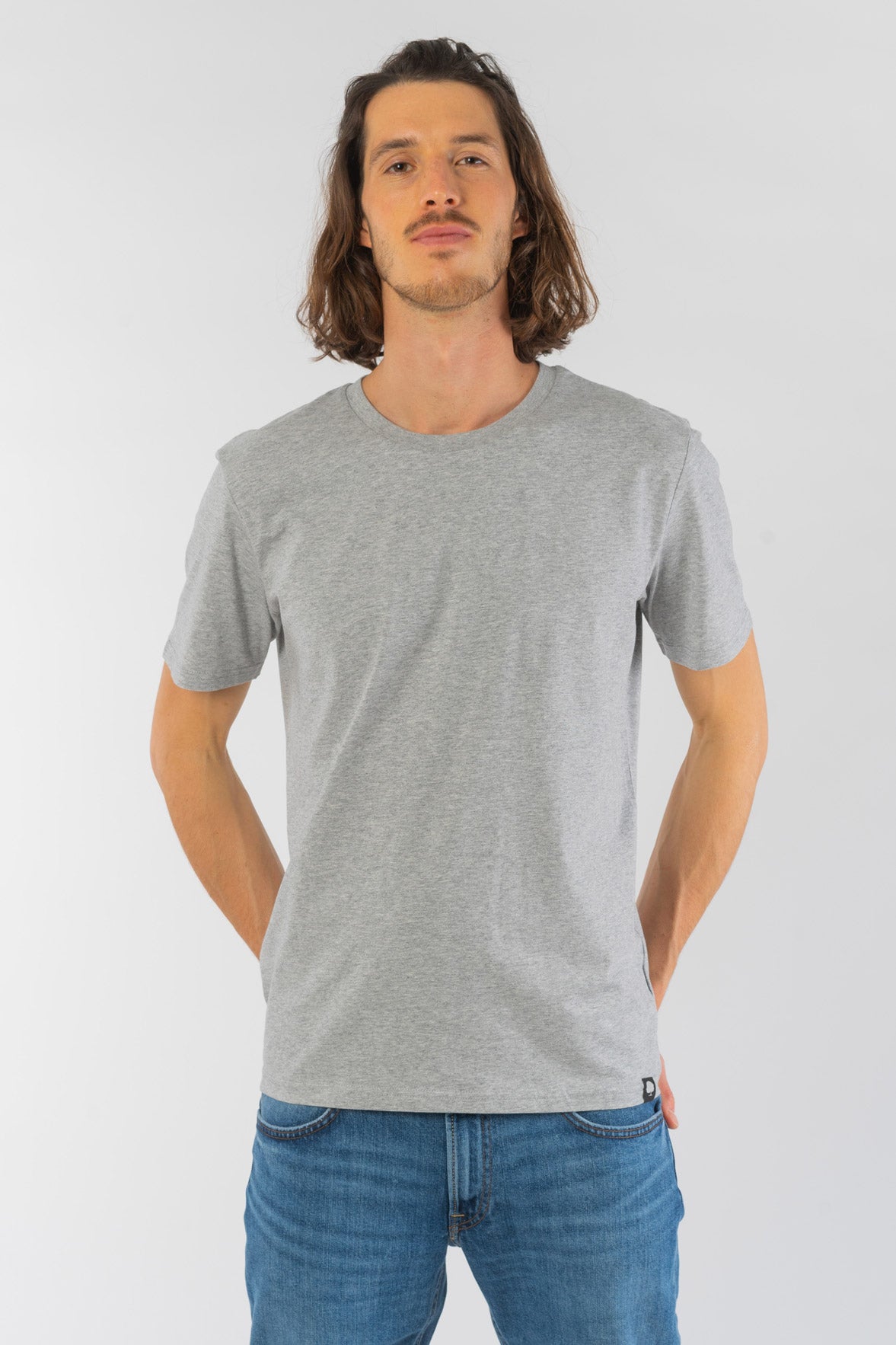 M-STTU755-Standard-Bio-Maenner-T-Shirt-Heather-Grey-Vorne2