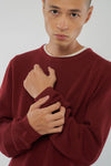 M-Yuva-Strickpullover-Bio-Baumwolle-Burgunderrot-Detail