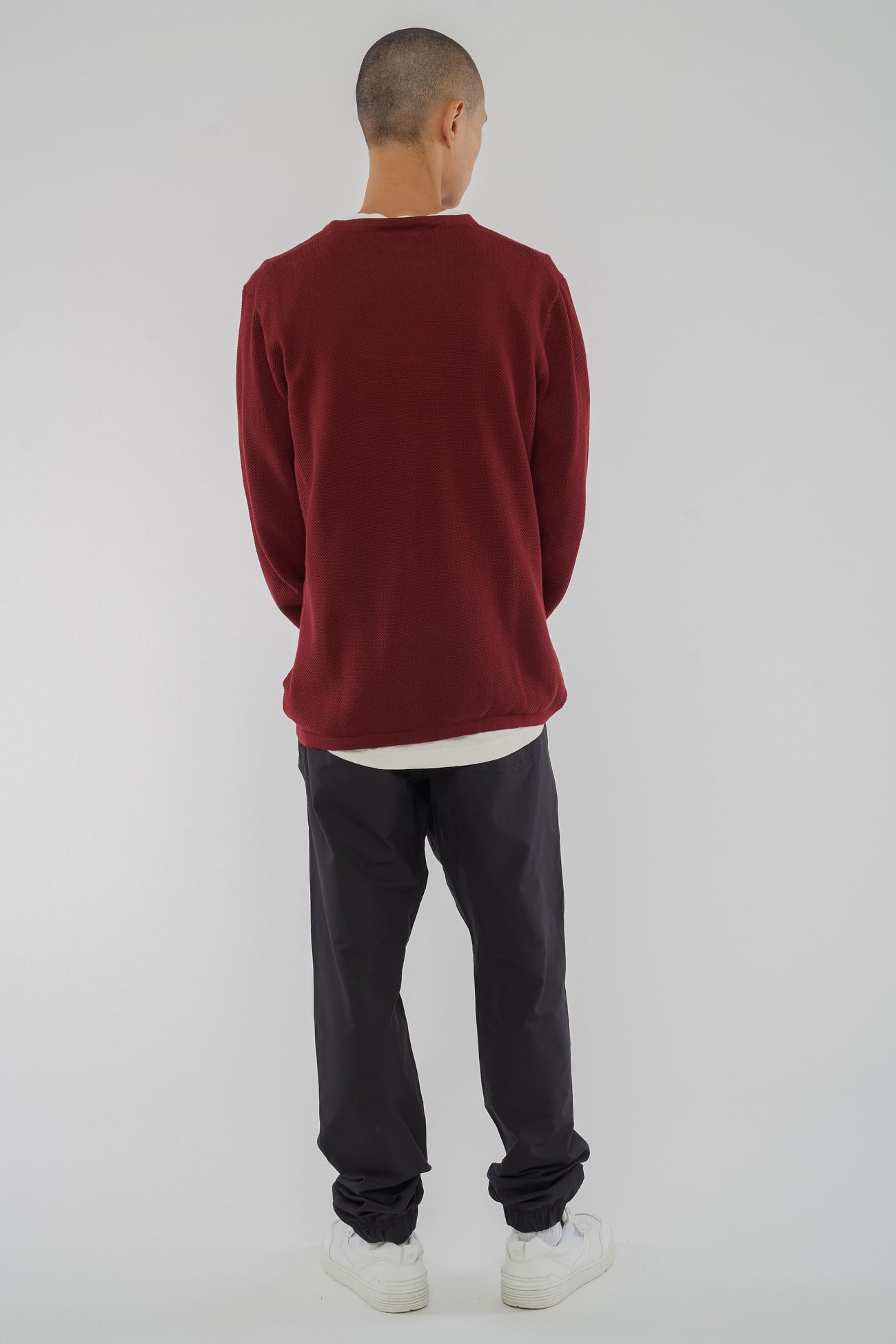 M-Yuva-Strickpullover-Bio-Baumwolle-Burgunderrot-Hinten