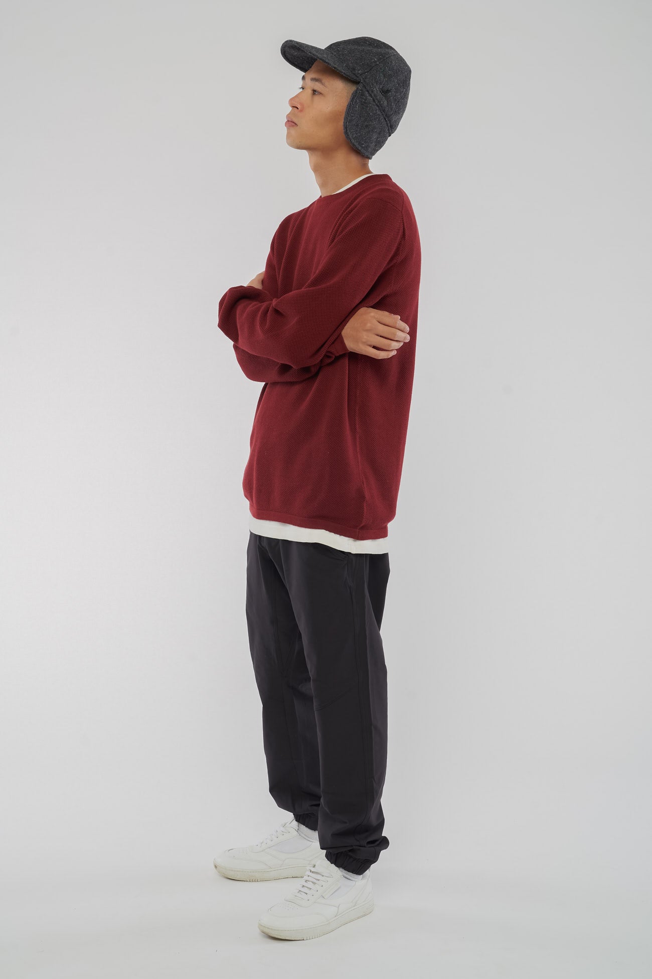 M-Yuva-Strickpullover-Bio-Baumwolle-Burgunderrot-Seite