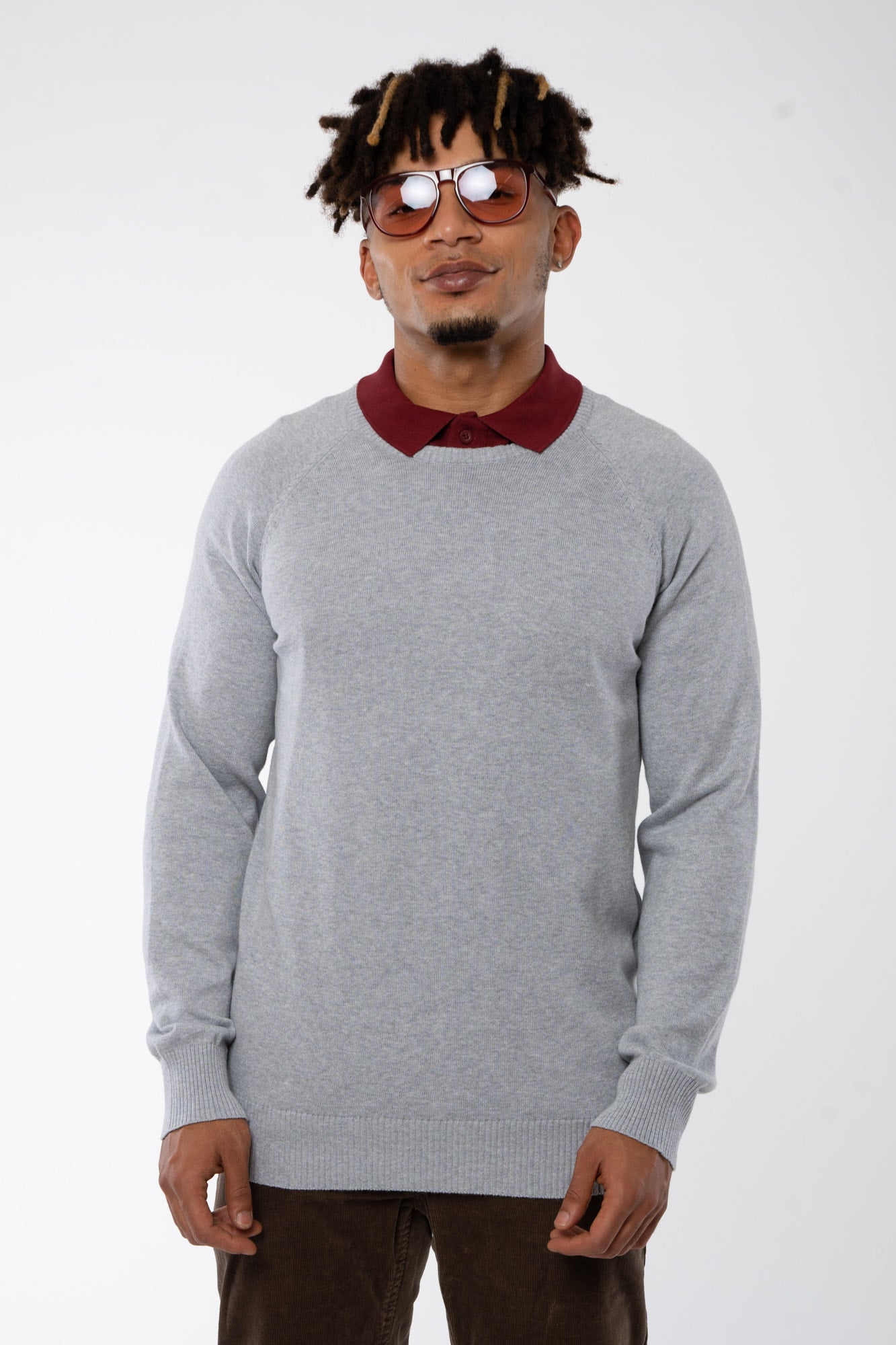 M-mw-200-310-Leichter-Strickpullover-aus-Bio-Baumwolle-Natur-Mode-RIZZER-Grey-Blend-Vorne