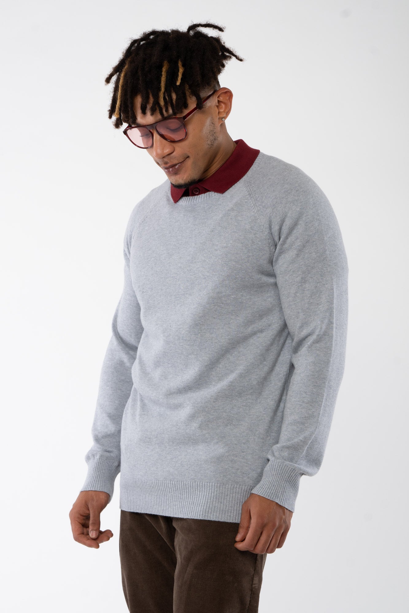 M-mw-200-310-Leichter-Strickpullover-aus-Bio-Baumwolle-Natur-Mode-RIZZER-Grey-Blend-Vorne2