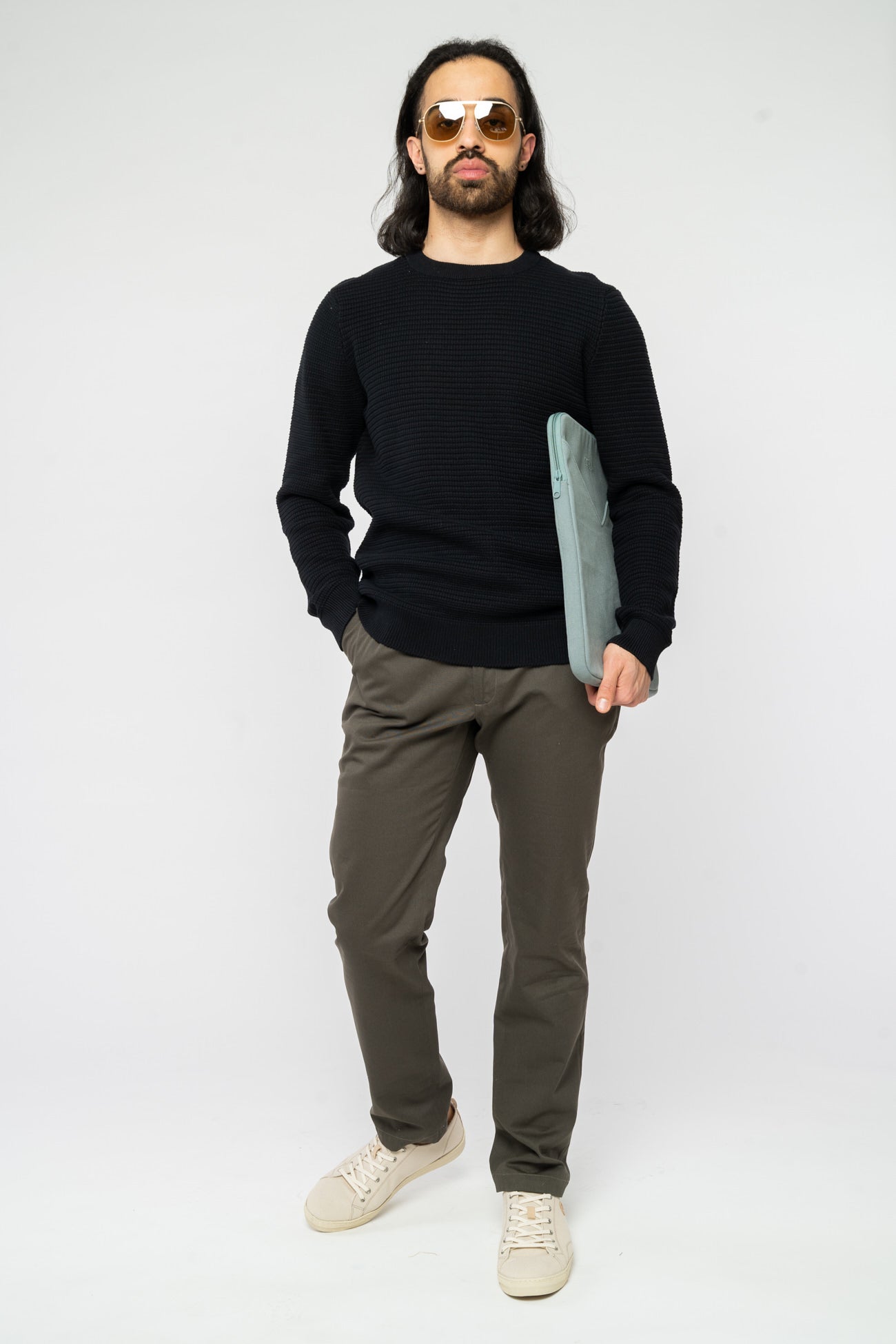 M-mw-252-301-MAGESH-Rippstrickpullover-aus-Bio-Baumwolle-Fair-Gehandelte-T-Shirts-Herren-RESSEN-Schwarz-Style