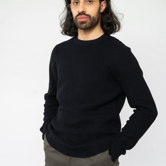 M-mw-252-301-MAGESH-Rippstrickpullover-aus-Bio-Baumwolle-Fair-Gehandelte-T-Shirts-Herren-RESSEN-Schwarz-Vorne