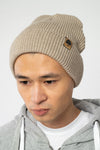 U-STAU771-Fisherman-Beanie-aus-Bio-Baumwolle-Fair-Produzierte-Kleidung-Unisex-MAREKKA-Heather-Sand-Vorne