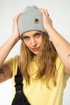 U-STAU772-Rib-Beanie-aus-Bio-Baumwolle-Recyceltes-Polyester-Organic-Kleidung-Unisex-VOYES-Heather-Grey-Vorne