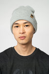 U-STAU772-Rib-Beanie-aus-Bio-Baumwolle-Recyceltes-Polyester-Organic-Kleidung-Unisex-VOYES-Heather-Grey-Vorne44