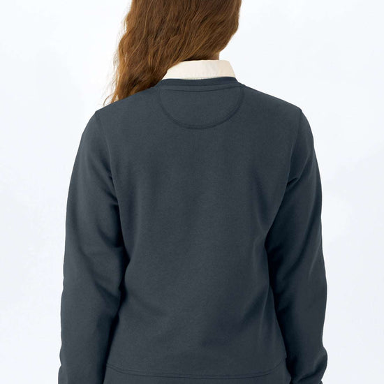 Leichter Pullover aus Bio-Baumwolle, dunkelblau, Rückenansicht, Rundhals, lange Ärmel